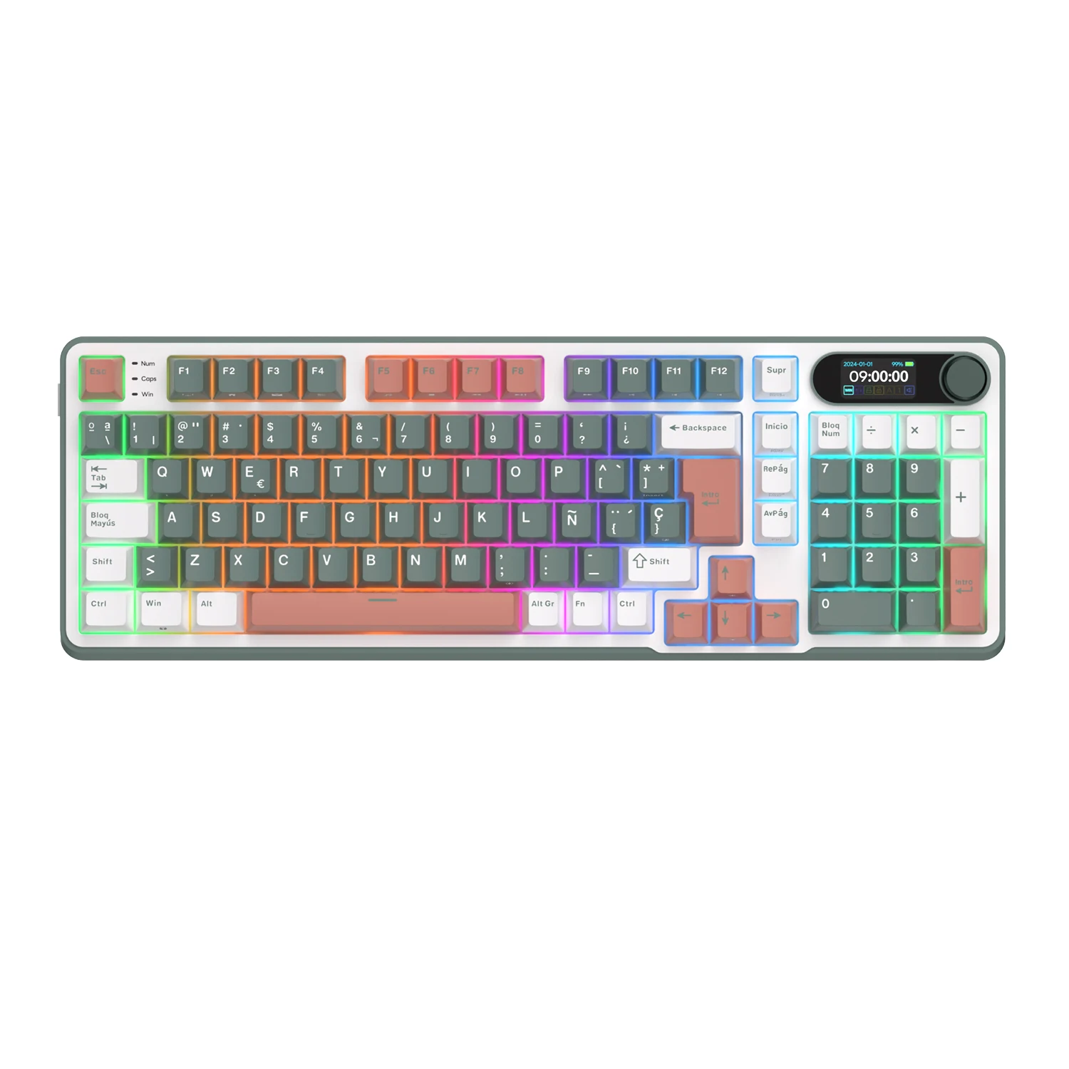 Rk s98およびROKludgeメカニカルキーボードノブ,96% rgb,バック