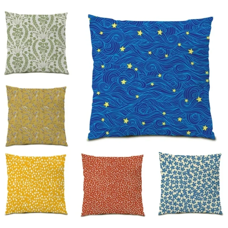 

Geometry Double Side Forest Tree Pillowcase Flower Printed Cushion Cover Cojines 45x45 Pillow Cover Party Decor Gift DF0428