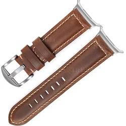 Premium Genuine Leather Quick Release Watch Strap - Ultra Edition for Galaxy Watch 7 Ultra (Light brown Silver)