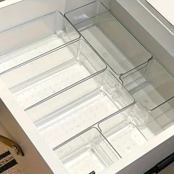Clear 7 - Piece Stackable Cosmetics Organizer Set (Clear)