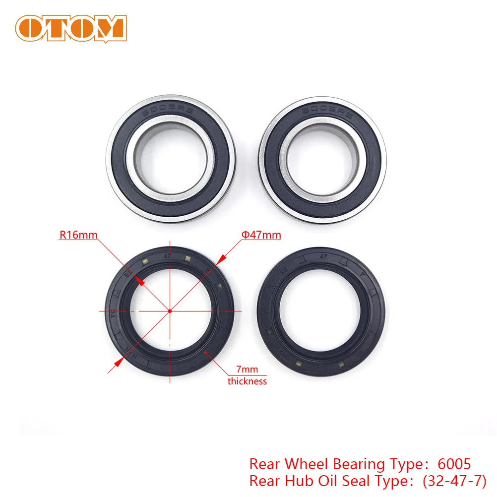 OTOM Motorcycle Front Rear Wheel Hub Oil Seal Bearing Set For KTM EXC200 SX300 XC150 CR125 HUSQVARNA TC250 FC450 FE250 FE390E
