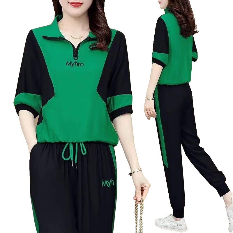 

Женский спортивный костюм из двух предметов, летний комплект одежды 2023