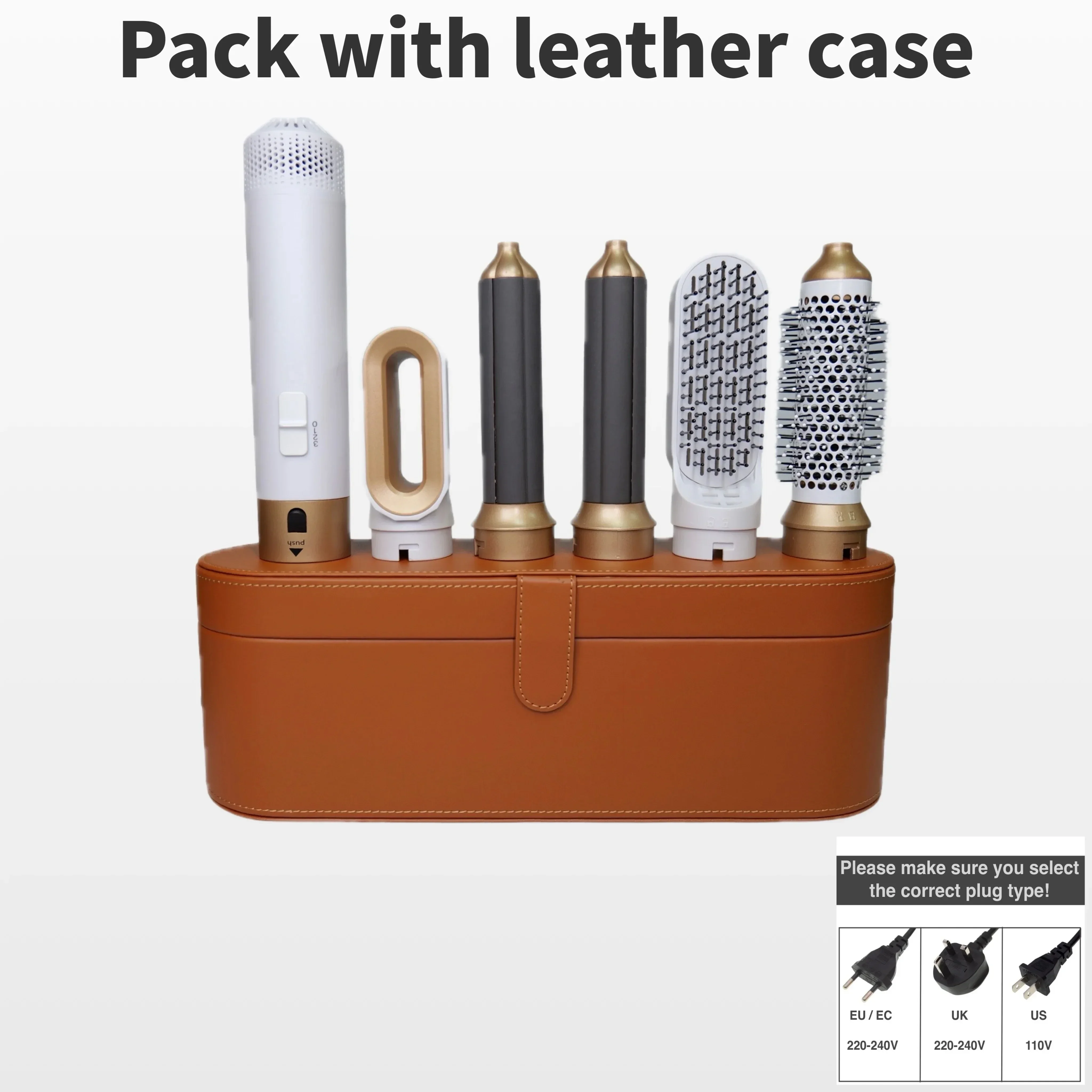With leather case