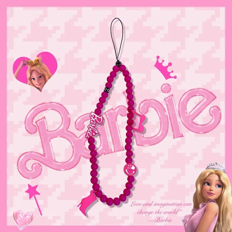 Custodia Per Telefono Catena Barbie Girl Tipo Da Polso Anti-Perso Anti-Caduta Ccd Camera Hanging Chain Best Friend Set Decor Kawaii Portachiavi Regalo
