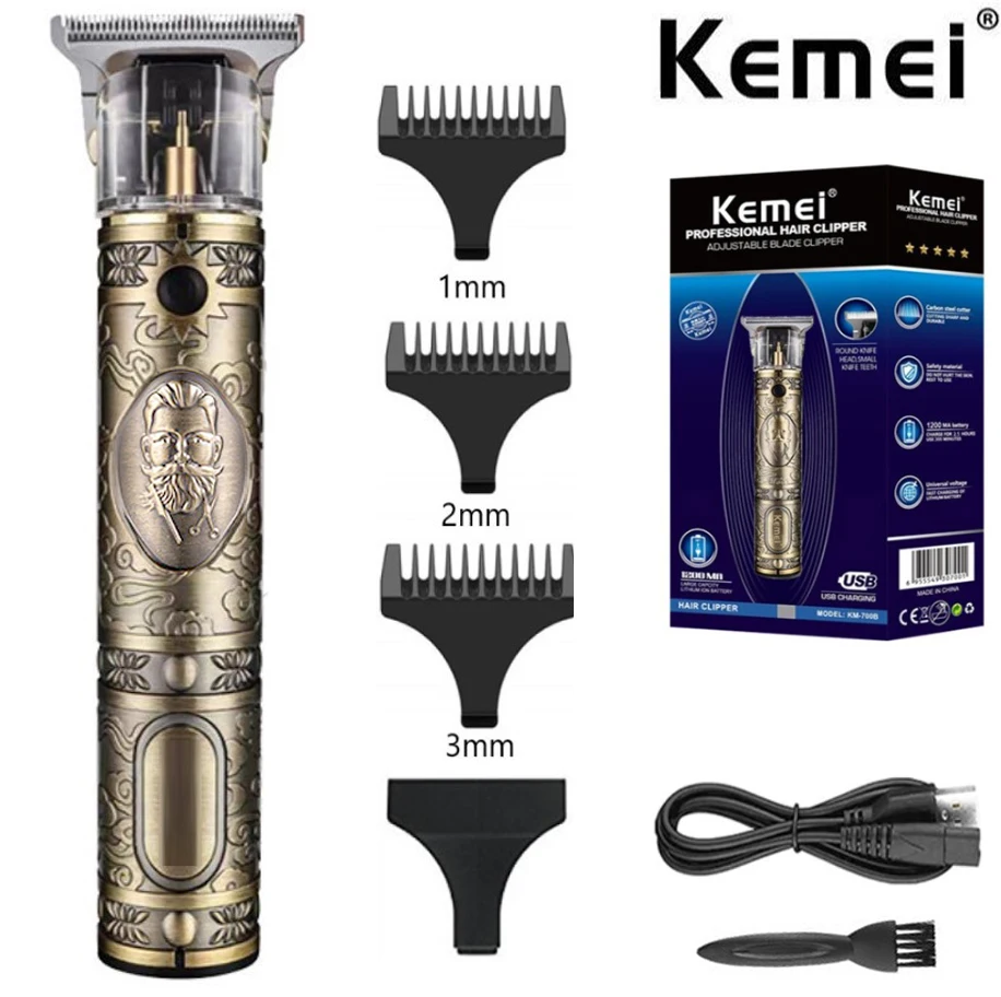

Kemei-700B Electric Pro Li Clippers Barber 0mm Hair Trimmer Professional Haircut Shaver Carving Hair Beard Machine Styling Tool