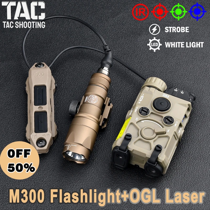 

WADSN Tactical Nylon Plastic OGL Red Blue Green IR Strobe Laser Surefir M300 Flashlight Dual Pressure Switch Weapon Accessory