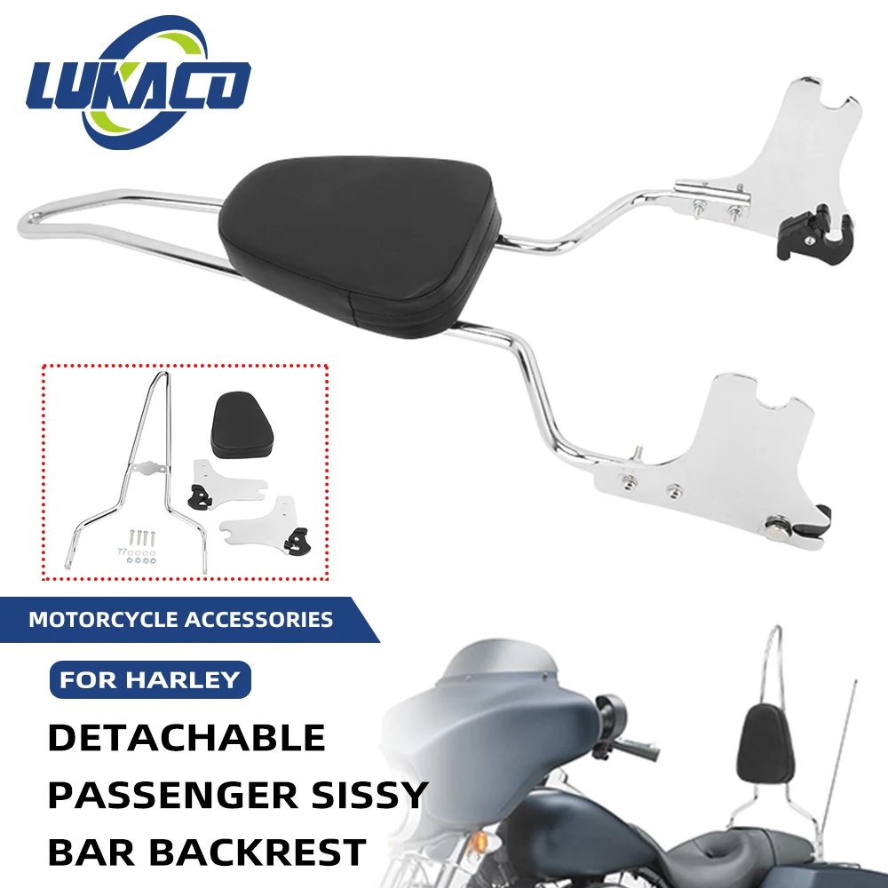 

For Harley Touring Road King Electra Street Glide 1997-2008 Motorcycle Accessories Detachable Rear Passenger Backrest Sissy Bar