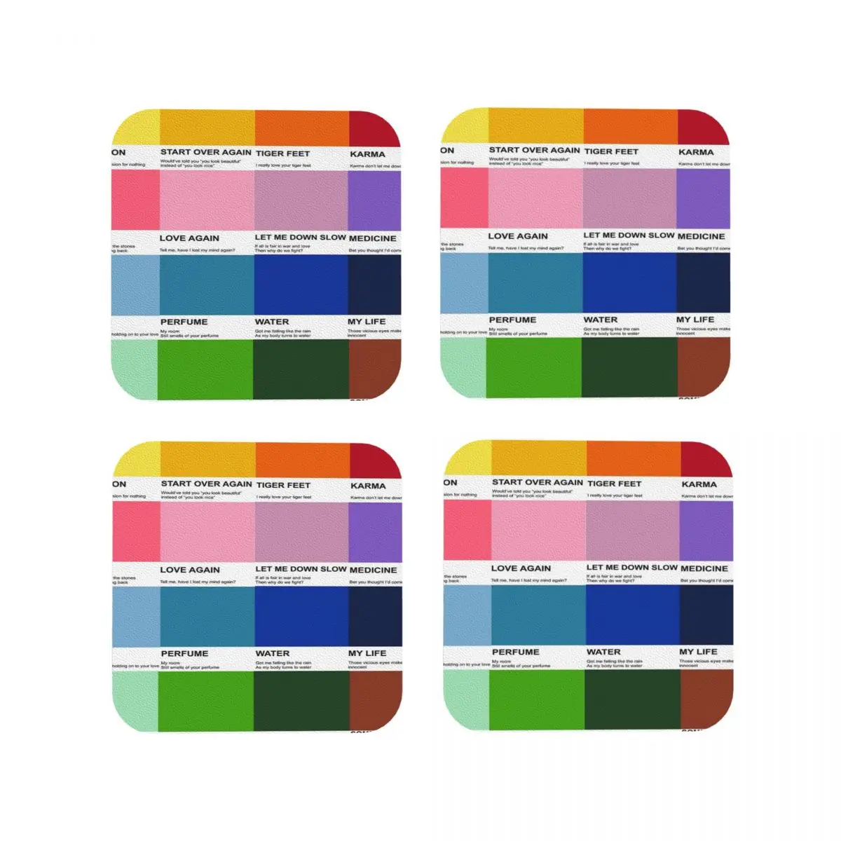 New Hope Club Pantone Colors Sottobicchieri Tappetini Da Caffè Tovagliette In Pelle Tazza Stoviglie Decorazione E Accessori Pad Per La Cucina Di Casa