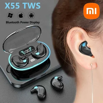 Xiaomi X55 Stereo Earphones Hidden Headphones with Microphone HD Call Headphones for Waterproof Sleep Mini Wireless Headphones TWS Bluetooth 1