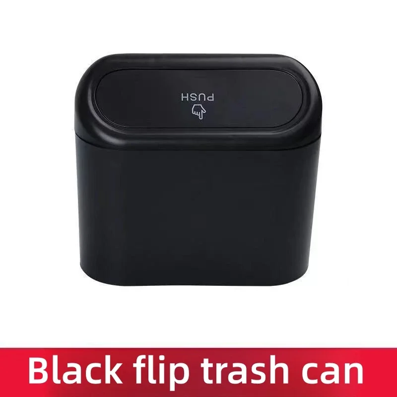 Car Trash Can 1L Portable Hanging Mini Car Debris Box ABS Square Pressing Trash Bin Auto Interior Storage Bin Accessories