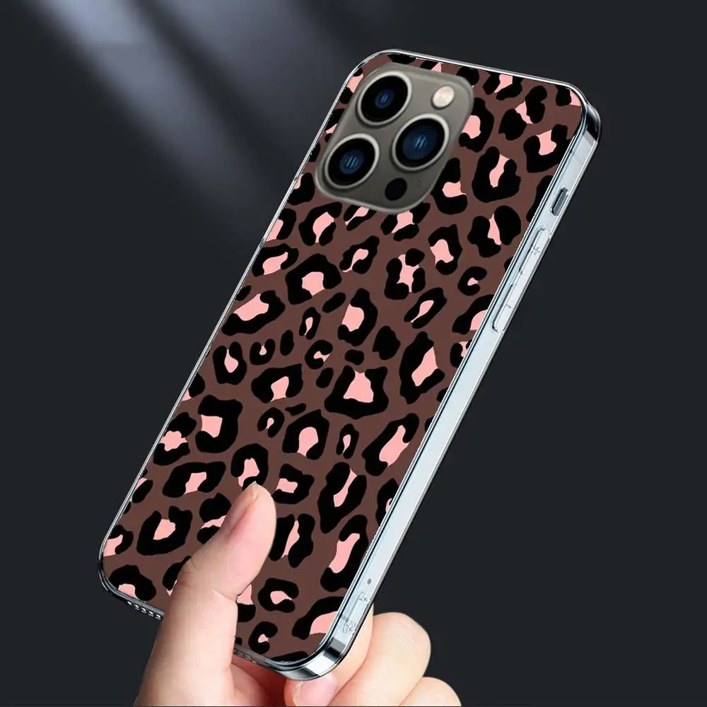 Модный леопардовый чехол с тигром для телефона Apple Iphone 15 14 Plus ...