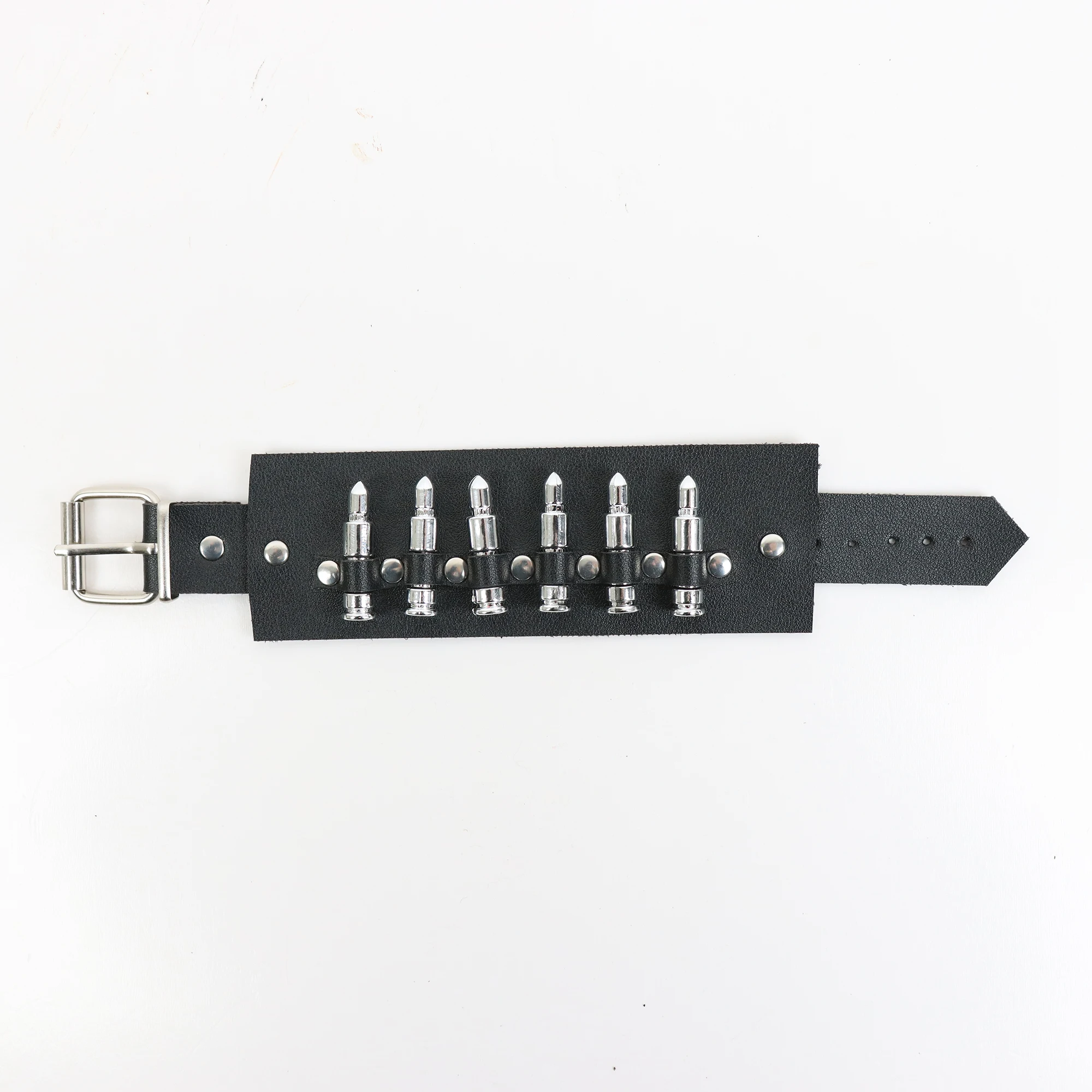 Mens Gothic Bullet Bracelet Punk Hip Hop Bracelet PU Leather Wristband Hand Suitable For Party Role Play