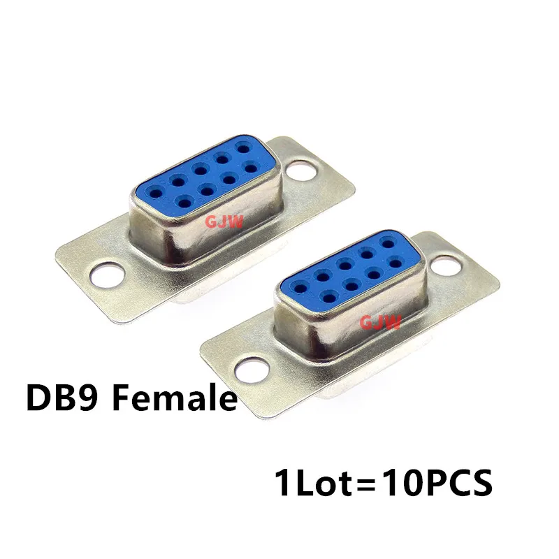 10PCS DB9 Female Male PCB Mount serial port Connector Solder Type D-Sub RS232 COM CONNECTORS 9pin socket 9p Adapter FOR PCB