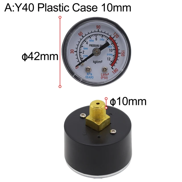 Vakuummeter Mit Bodenanschluss -1-0Bar / -30-0inHg Für Luft, Wasser & Öl