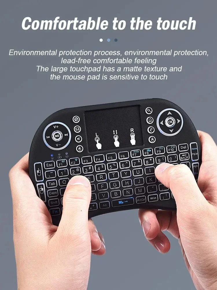 Backlit Mini Wireless For Laptop PC Touchpad Colorful Remote Control Mouse Keyboard Dry Battery/lithium Battery_voghion.com