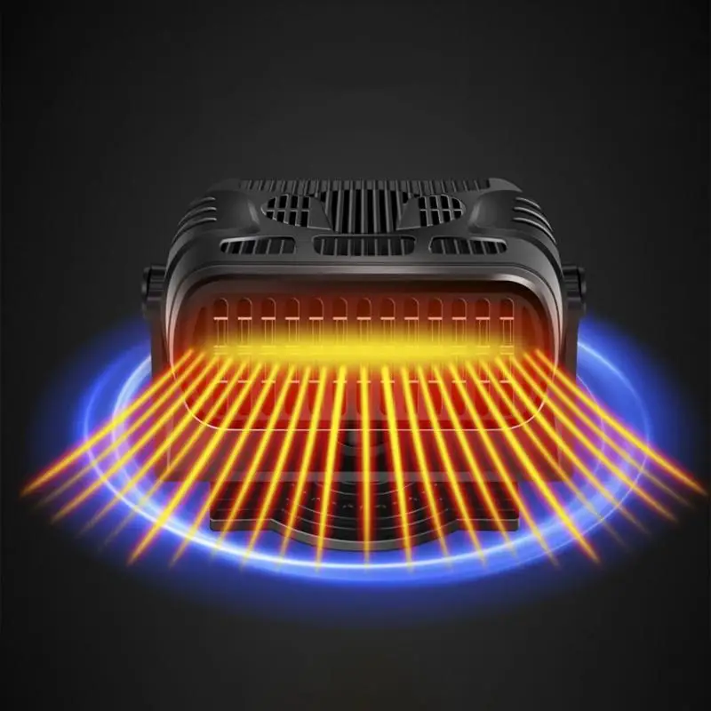 2-IN-1 12/24V 120W Auto Car Heater Defroster Demister Electric Heater Windshield 360 Rotation ABS Heating Cooling Car