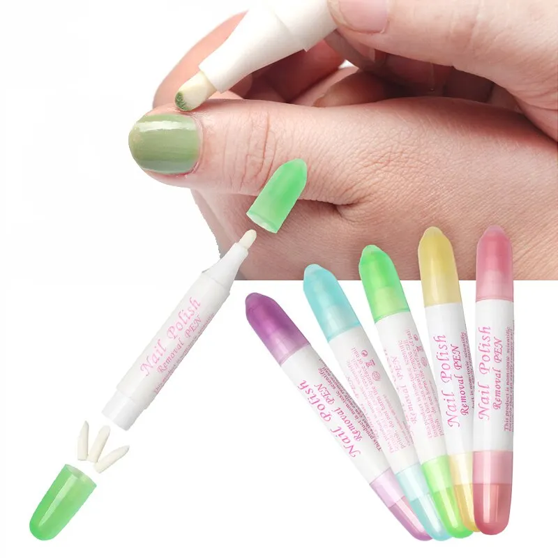 Nail Polish Remover Pens 2pcs Nail Polish Remover Pens UV Gel Nail Polish Remover Cleaner Pen Manicure Tool With 3 Pen Heads By Random Corrector Pencil