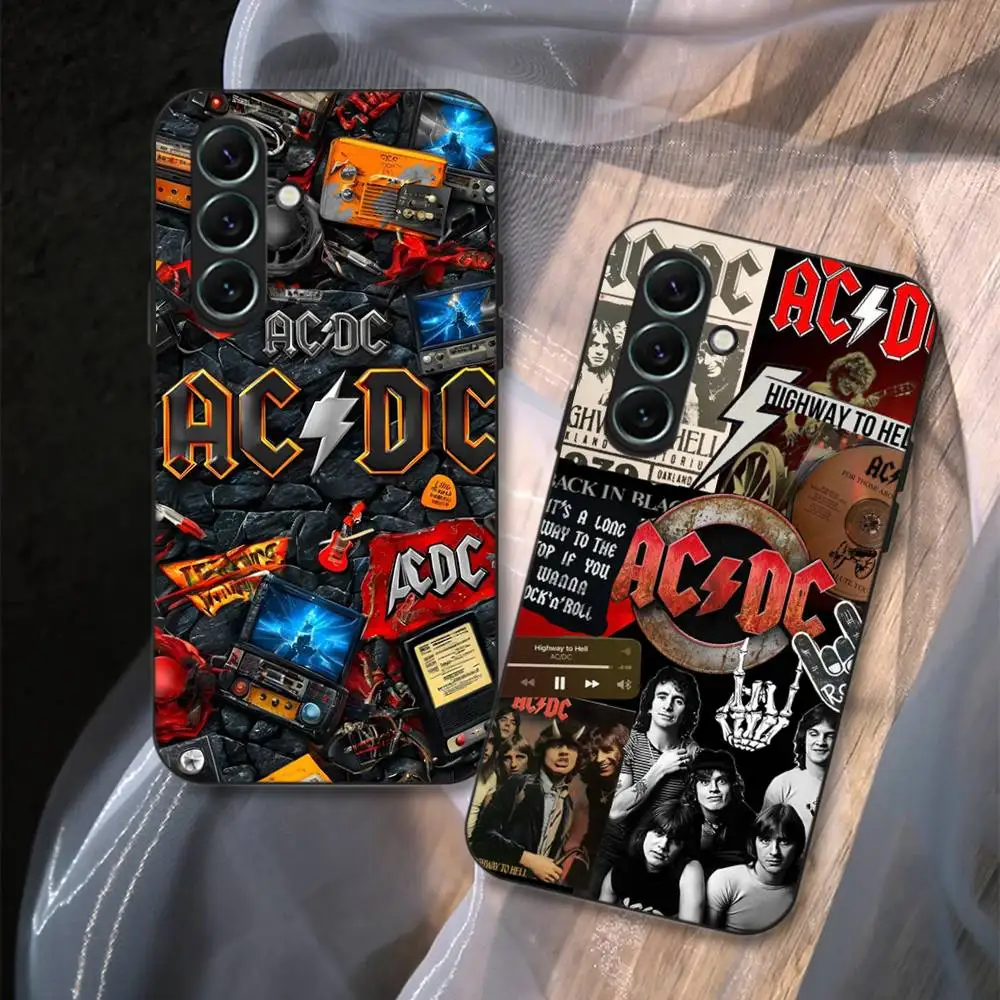 Retro Rock Band AC-DC Phone Case For Samsung S 24 fe 25 Ultra plus 20 ...