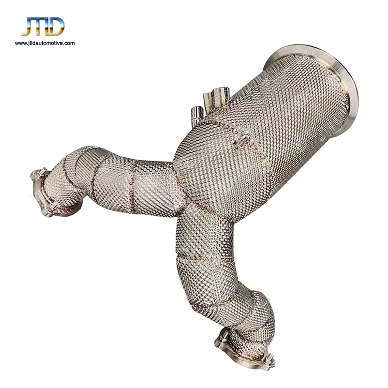 JTLD 고유량 스테인리스 스틸 다운파이프, 포르쉐 카이엔 하이브리드, 열 차폐