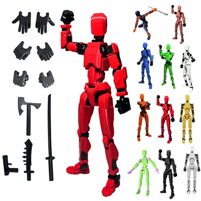 

3D Action Figures Mini Action Figure Full Joint Robot Toy Movable Toy Models Multi-Jointed For Dining Table Coffee Table Desk
