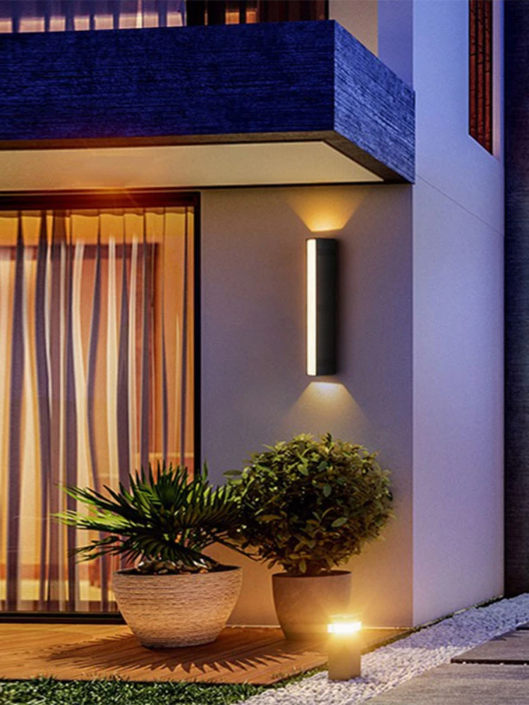 Description Picture 4 of itemLED Wall Lamp Strip Outdoor Waterproof IP65 Three Sides Illuminat Villa Gate Exterior Wall Decor Modern Hang Wall Lighting Light