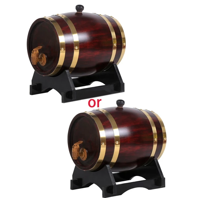 Mini barril de vino de madera de pino para el hogar de 1.5L | Equipo de  elaboración de cerveza de madera de barril para almacenamiento de