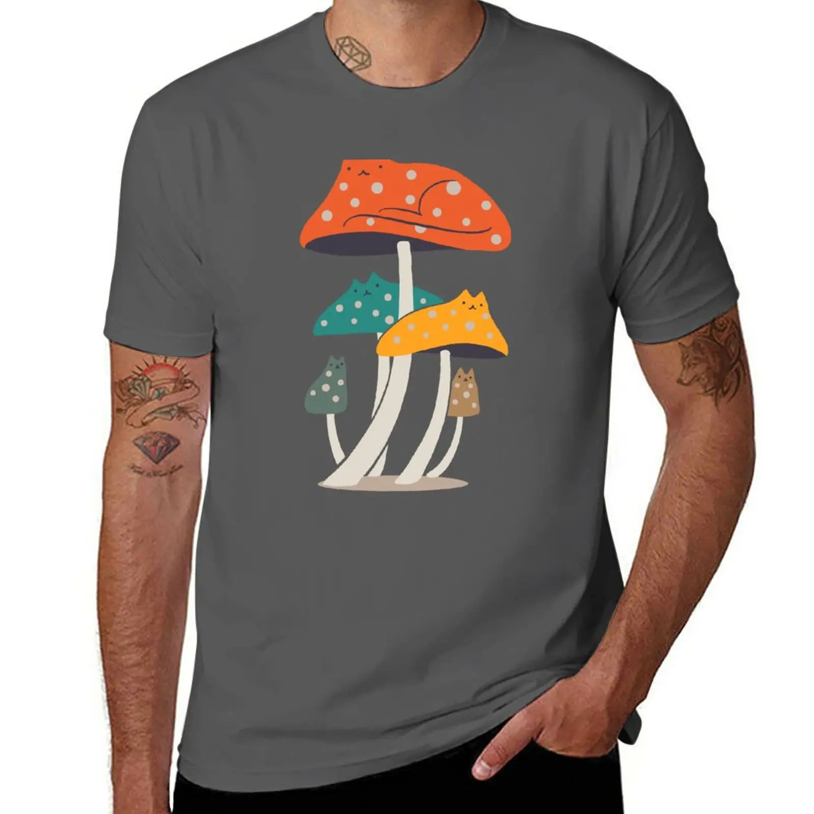 

New Cat and Plant 47 Meowshroom T-Shirt vintage clothes cute tops cute clothes mens graphic t-shirts funny