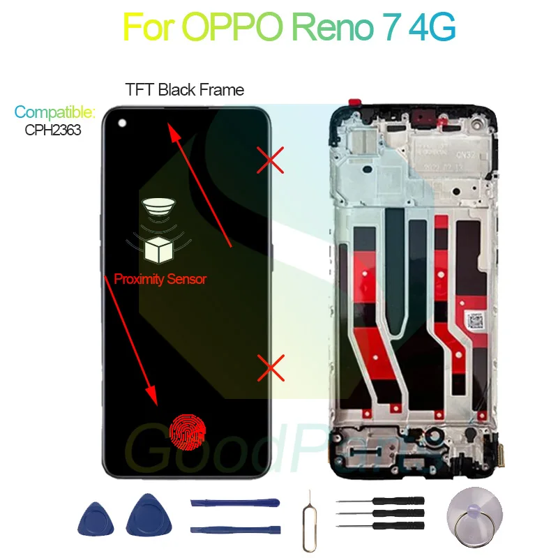Oppo Reno 7 4G : Vitre Tactile écran Oled Avec Châssis