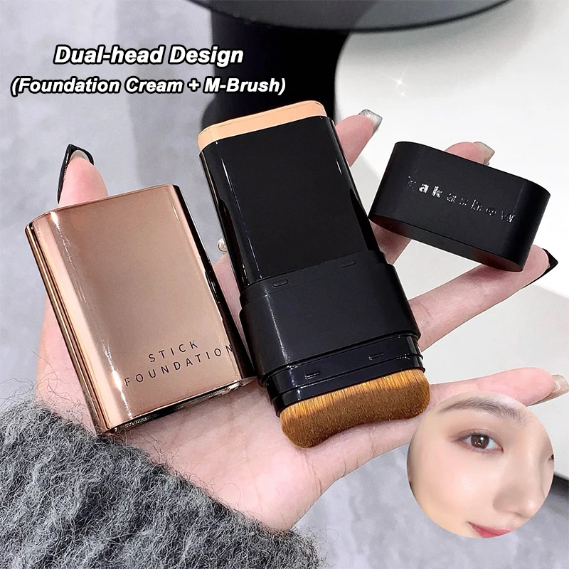 Skin Beauty Double-end Foundation Stick,Velvet Moist Light Concealer Foundation Long-lasting Flawless Makeup Face Beauty Makeup 5