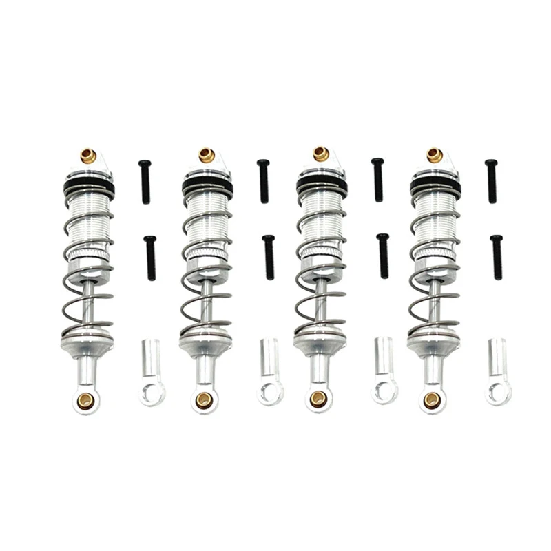 4pcs Metal Upgrade Spring Shock Absorbers for High-Speed 1:16 RC Car