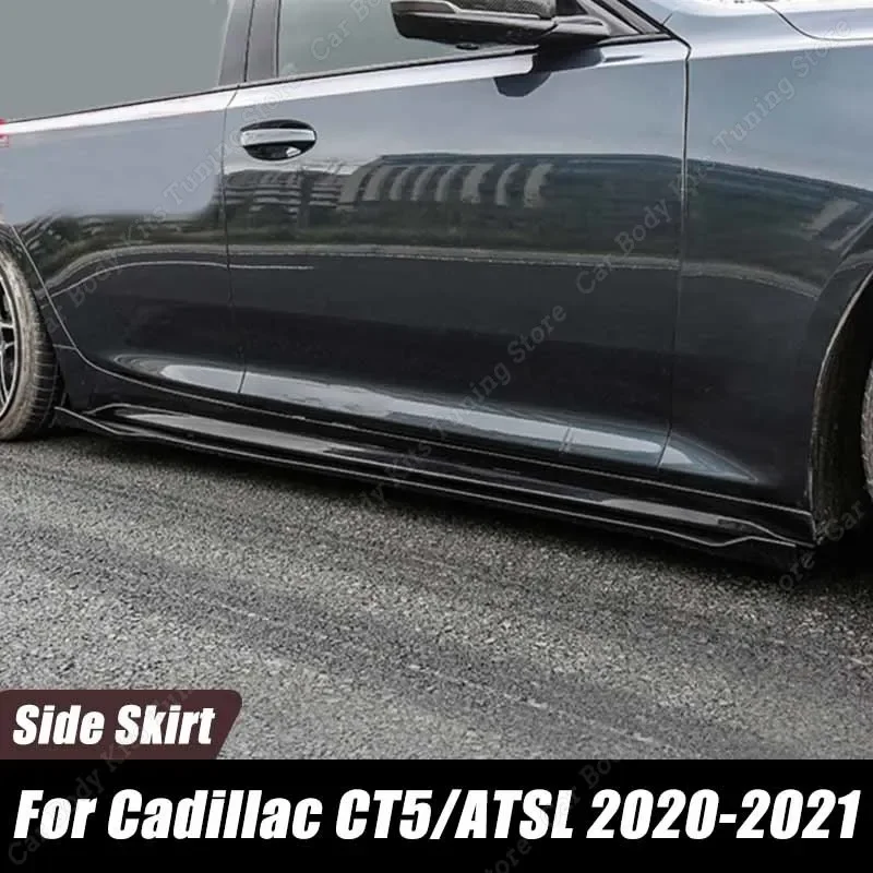 

Для Cadillac CT5/ATSL 2020-2021 глянцевая черная Автомобильная боковая юбка удлинитель качалка разделитель губ бампер комплекты аксессуаров для кузова