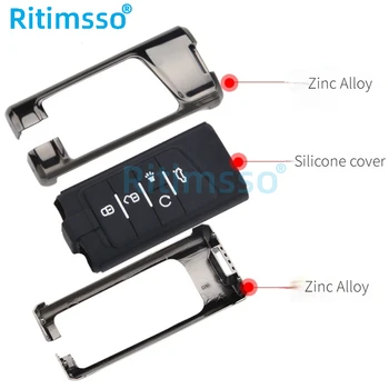 Cassa completa della copertura chiave a distanza dell'automobile in lega di zinco per GAC Trumpchi GS7 GS8 GM8 GS5 GA6 GM6 2012-2020 portachiavi portachiavi - Cassa completa della copertura chiave a distanza dell automobile in lega di zinco per GAC