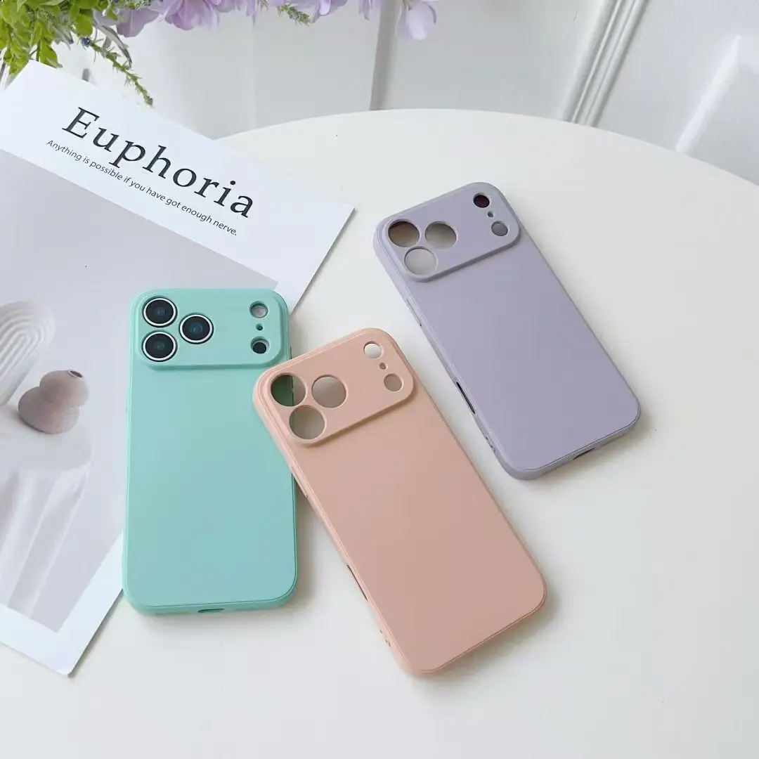 Vibrant Candy Color Silicone Phone Case with Lens Protection & Shockproof Back Cover