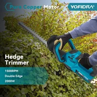 YOFIDRA 2000W Electric Hedge Trimmer 15000 RPM Lawn Mower Garden Landscaping Hedge Pruner Trimmer Tool For Makita 18V Battery 2