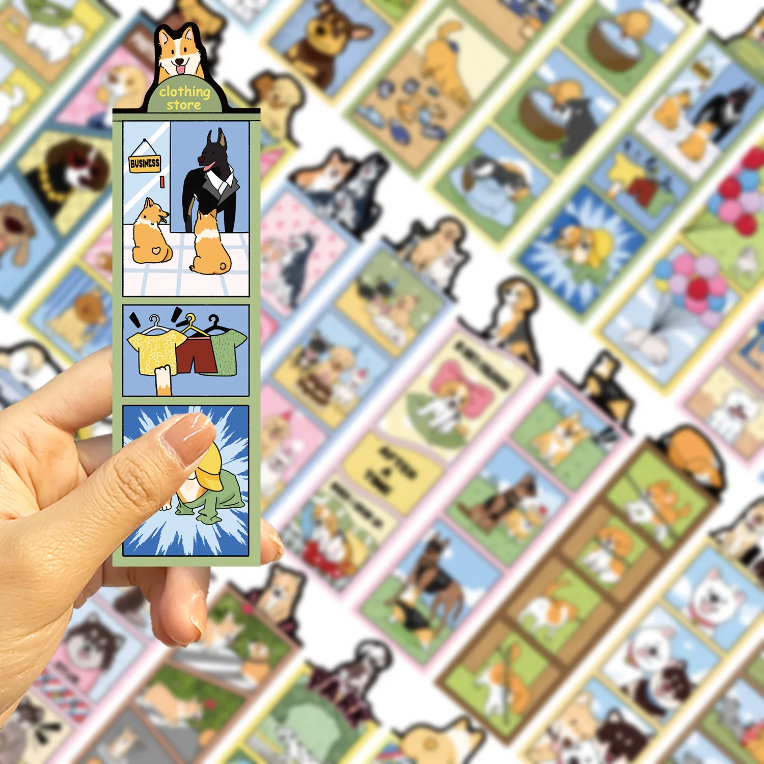 30 Pcs Cartoon Dog World Bookmarks Simple Handheld Creative Reading Paper Bookmarks for DIY