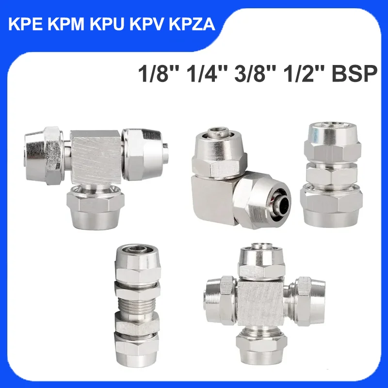10 шт. KPE KPM KPU KPV KPZA медный никелированный Пневматический воздушный соединитель для шланга трубки OD 4 6 8 10 12 14 16 мм соединительное соединение