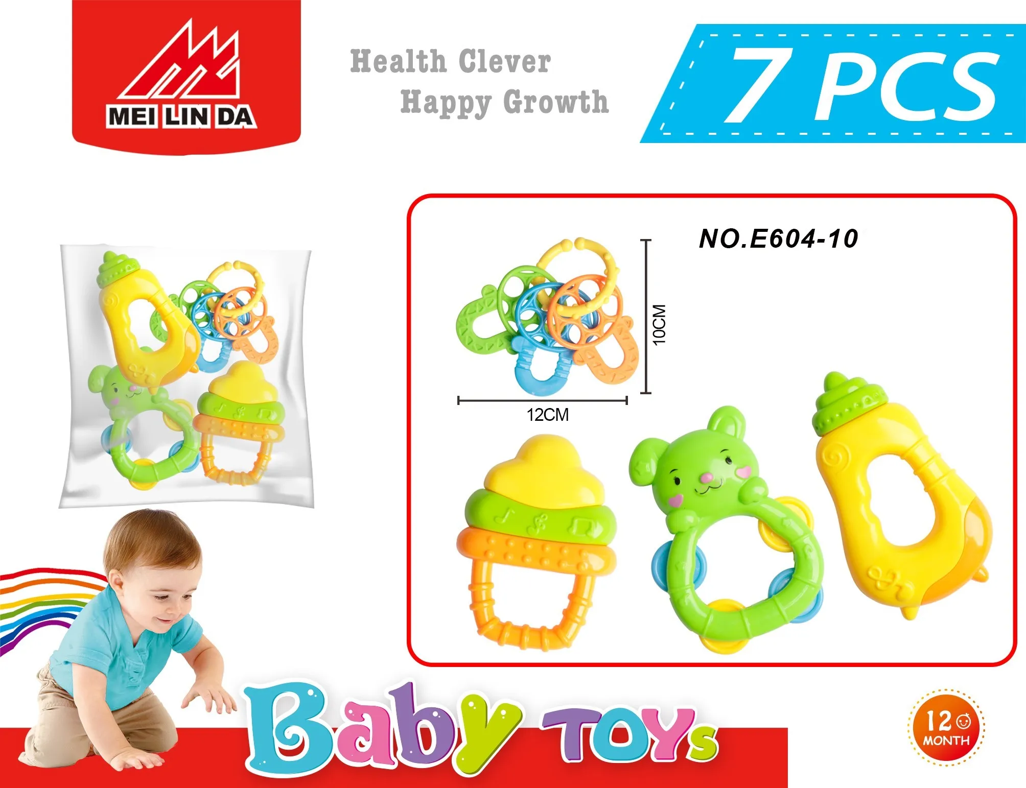 

Baby Montessori Toys 0 12 Months Sensory Rattle Teether Grasping Activity Development Toys Silicone Teething Toys For Babies