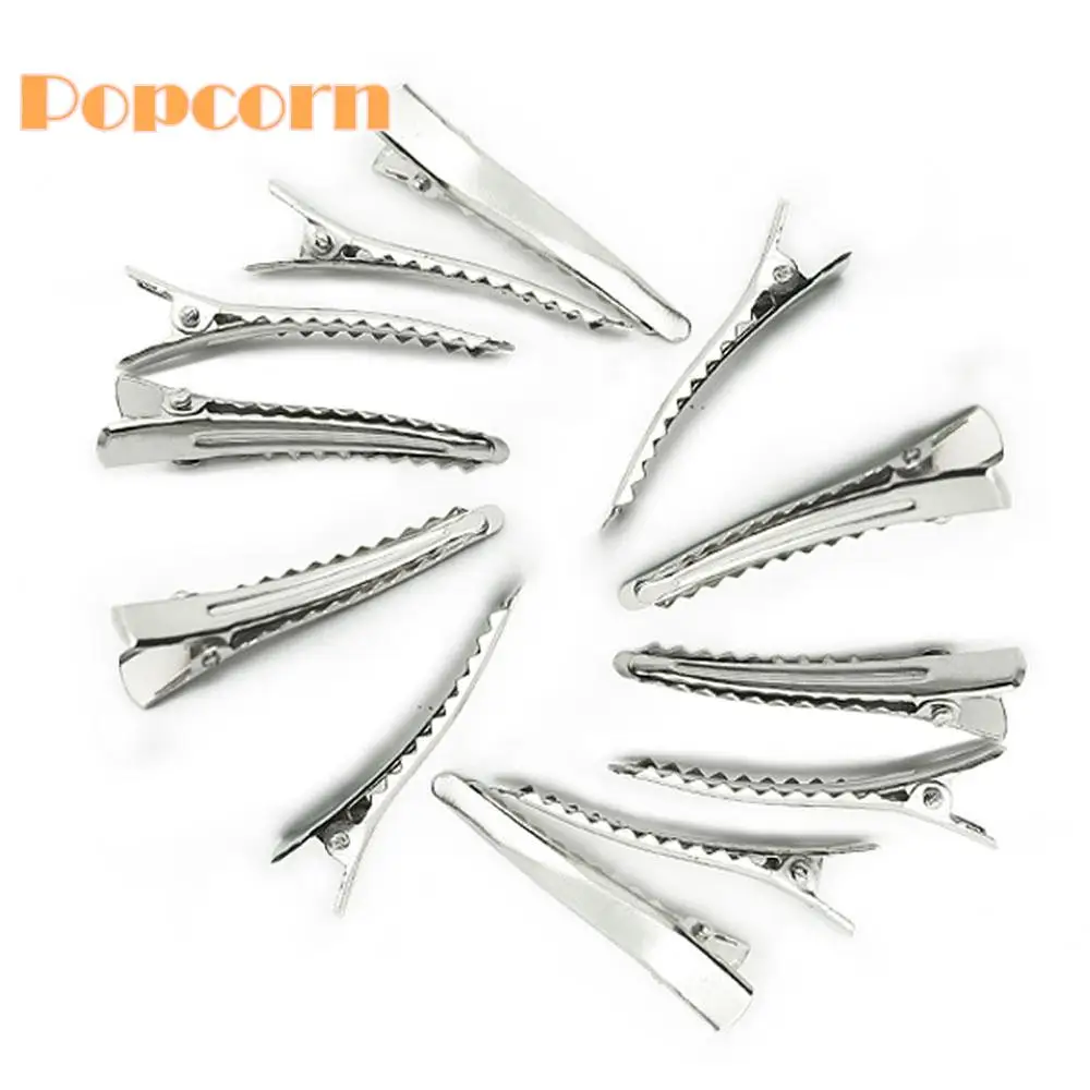 10pcs Metal Crocodile Clips 25/30/35/45/50/60mm Hair Clips Single Prong Alligator Hairpin With Teeth Hairdressing Styling Tools