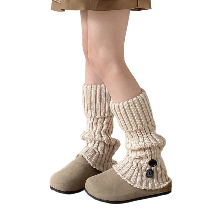 Knitted Leg Cover Socks Stockings for Girls 3-13 Year Autumn Winter Retro Loose