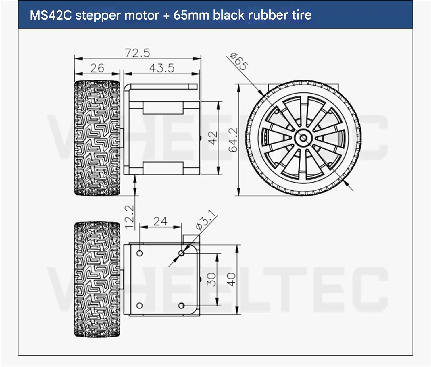 WHEELTEC MS42C Stepper Motor