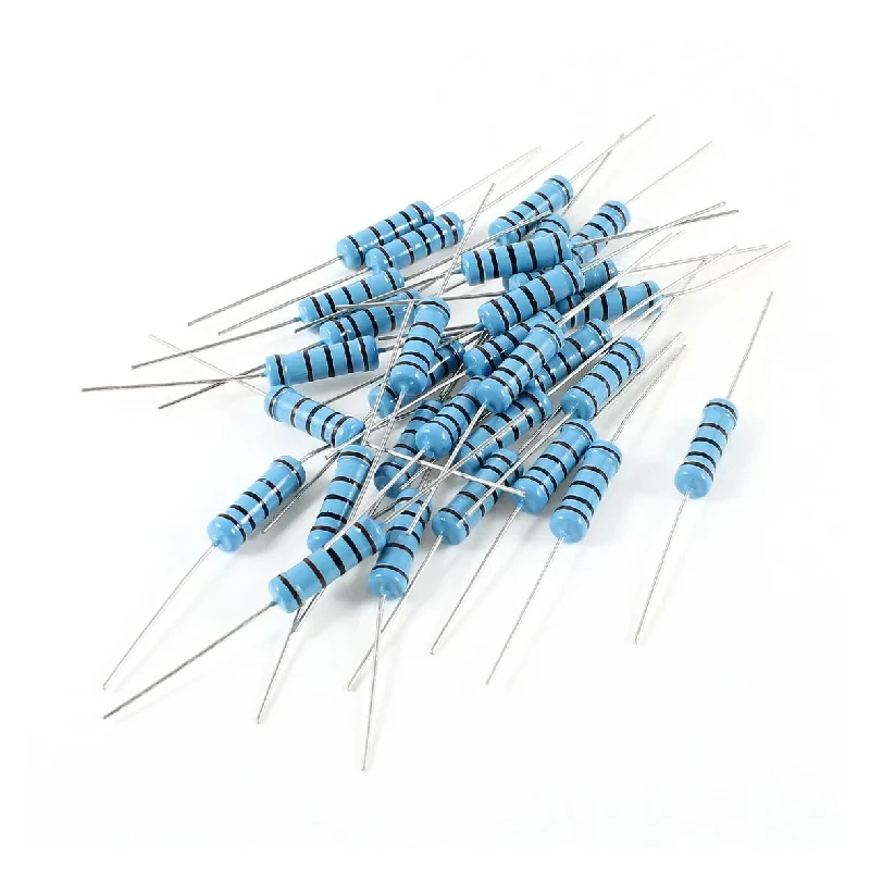 20PCS 2W metal film resistor 1% five-color ring power resistor 0.1~1M 2 4.7 10R 47 100 220 360 470 1K 2.2K 10K 22K 4.7K 100K Ohm