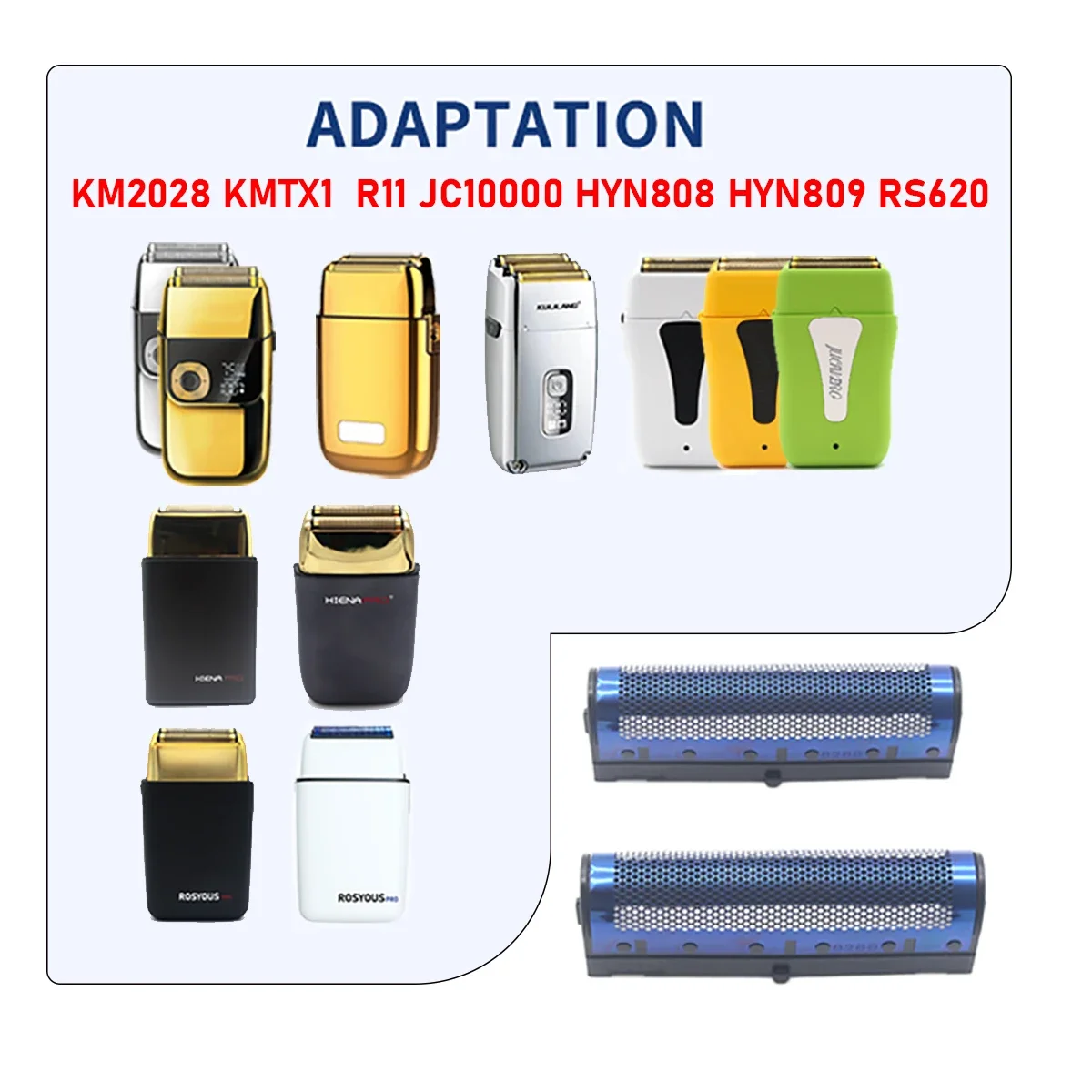 KM2028 KMTX1 R11 JC10000 HYN808 HYN809 RS620 클리퍼 블레이드 면도기 교체 면도기 이발사 블레이드 네트 액세서리
