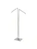 SSWBasics Chrome 2-Way Clothing Display Rack - Sleek Retail Clothing Rack with Slant Arms for Garment Display 48"-72"H 3 1