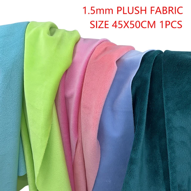 1.5mm Super Soft Short Plush Fabric Thick Crystal Super Soft Flannel Plush  Toy Handmade Diy Fabric 45x50cm