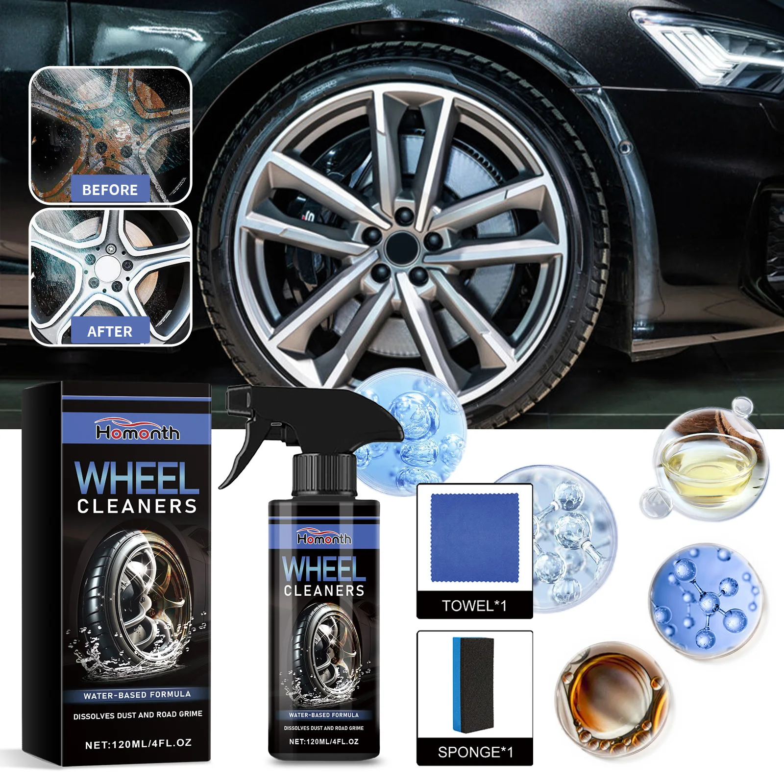 Car Iron Remover Wheel Cleaner 120ml