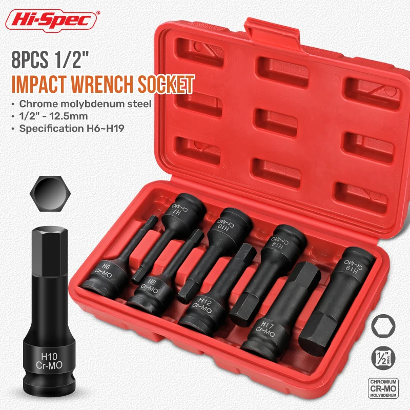 1/2" Drive Master Impact Hex Driver Set Bit Socket Sets Professional ...
