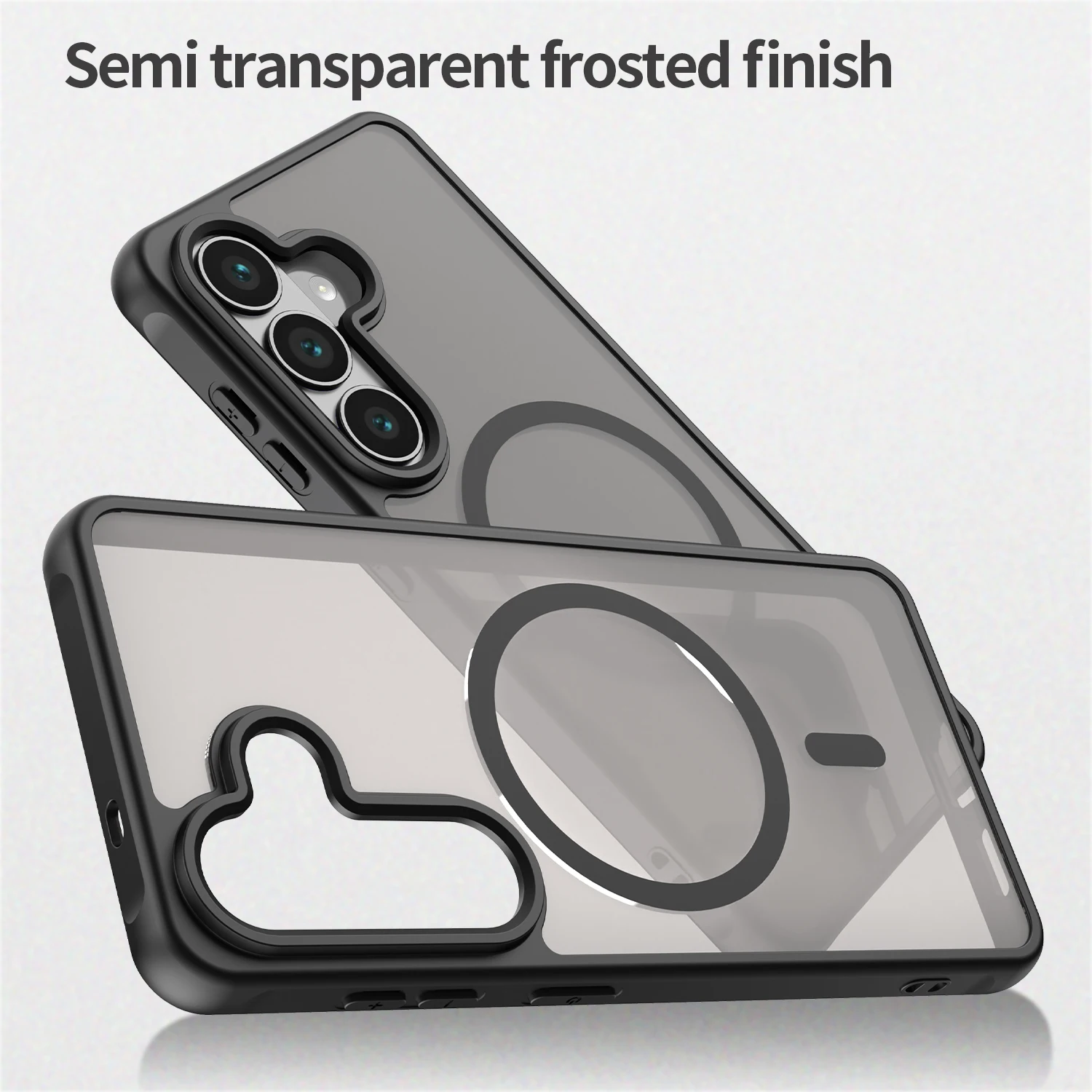 Luxury Frosted Translucent Magnetic Armor Phone Case Cover