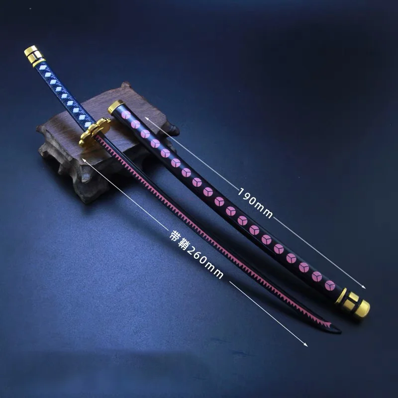 26cm Roronoa Zoro Swords Japan Anime Katana Zoro Shiyuusui Sword Metal Cosplay Weapon Prop Ornament Home Decor Kids Toy Gifts 4