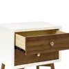 Palma 2-Drawer Nightstand with USB Charging Port, Mid-Century, Warm White/Walnut 5