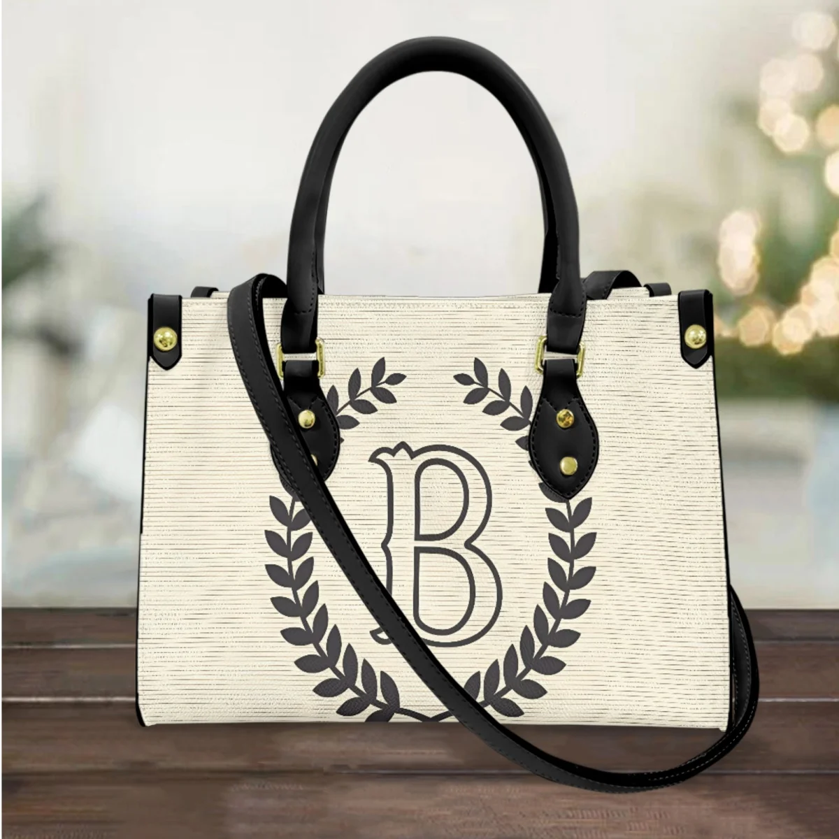 New Look Black Monogram Bag Strap